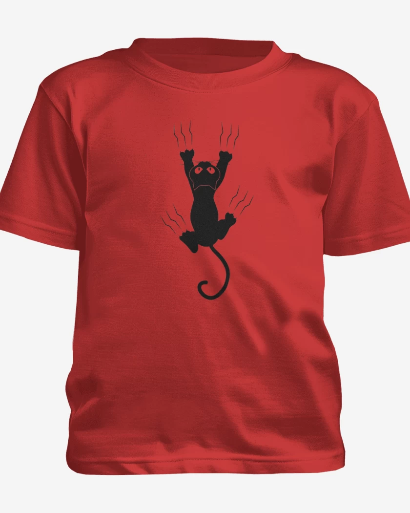 Polera de niño Rojo de Gatito uñas 