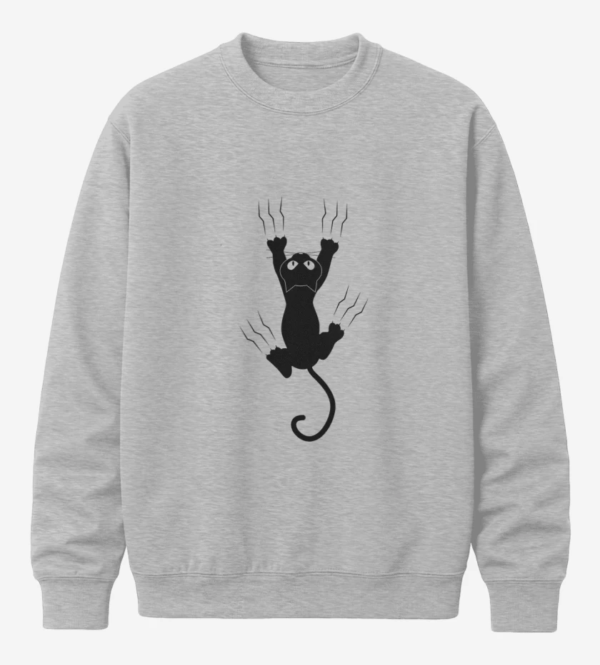 Poleron polo Gris Melange de Gatito uñas 