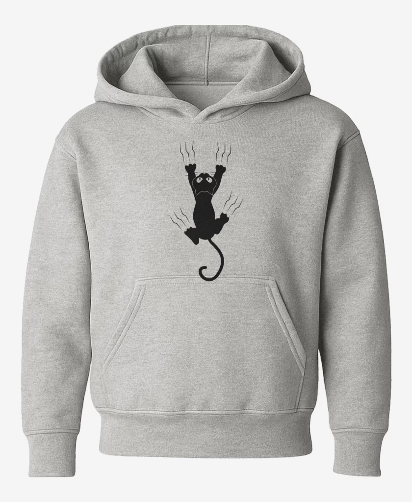 Poleron de niño Gris Melange de Gatito uñas 