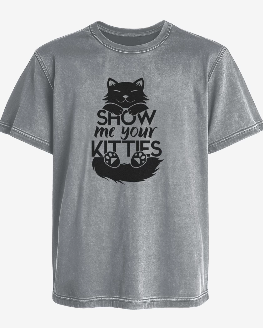 Polera desgastada Gris Melange de Show me your kitties 