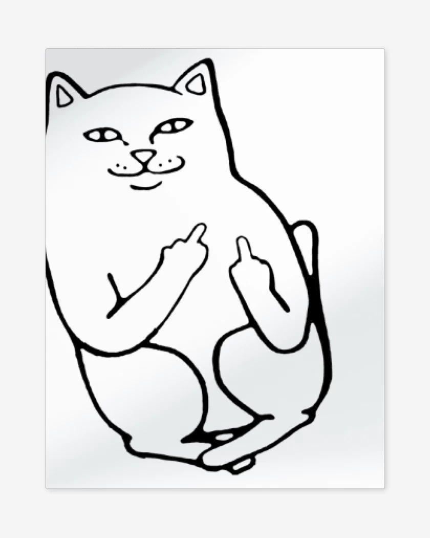 Print metalico Blanco de Gatito oyuo