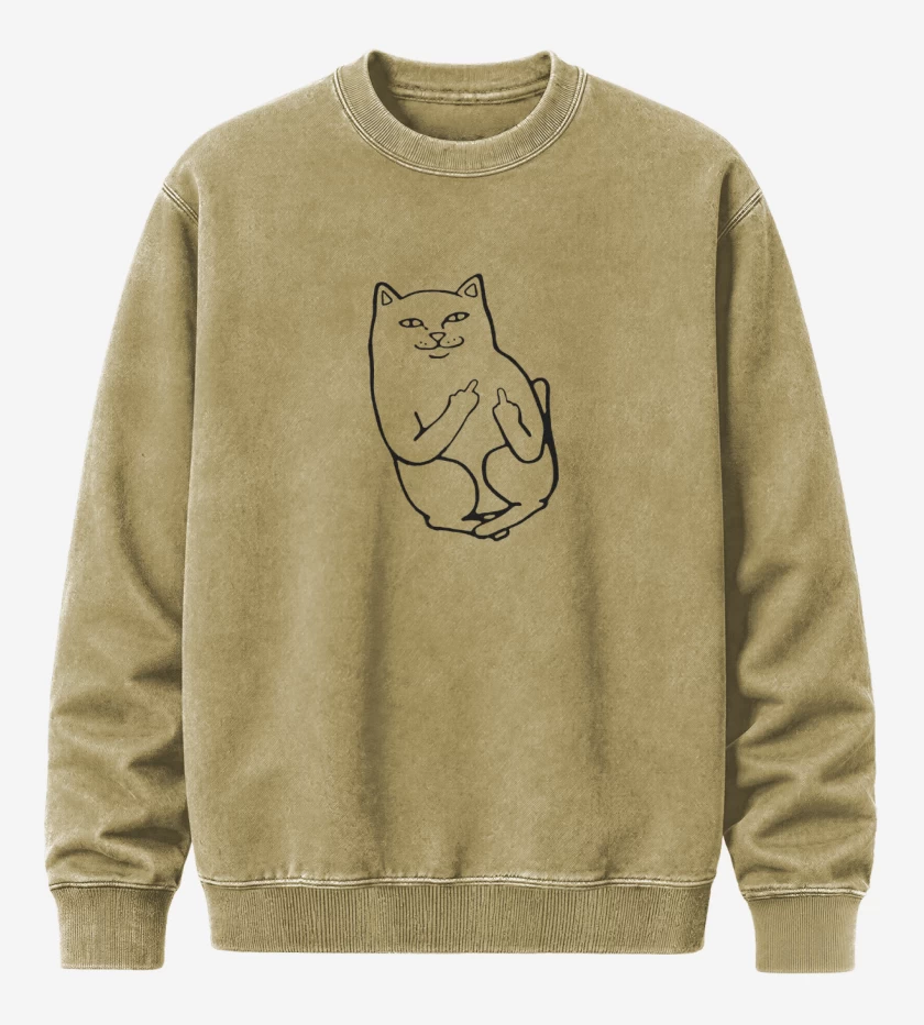Poleron Polo Acid Wash Beige de Gatito oyuo