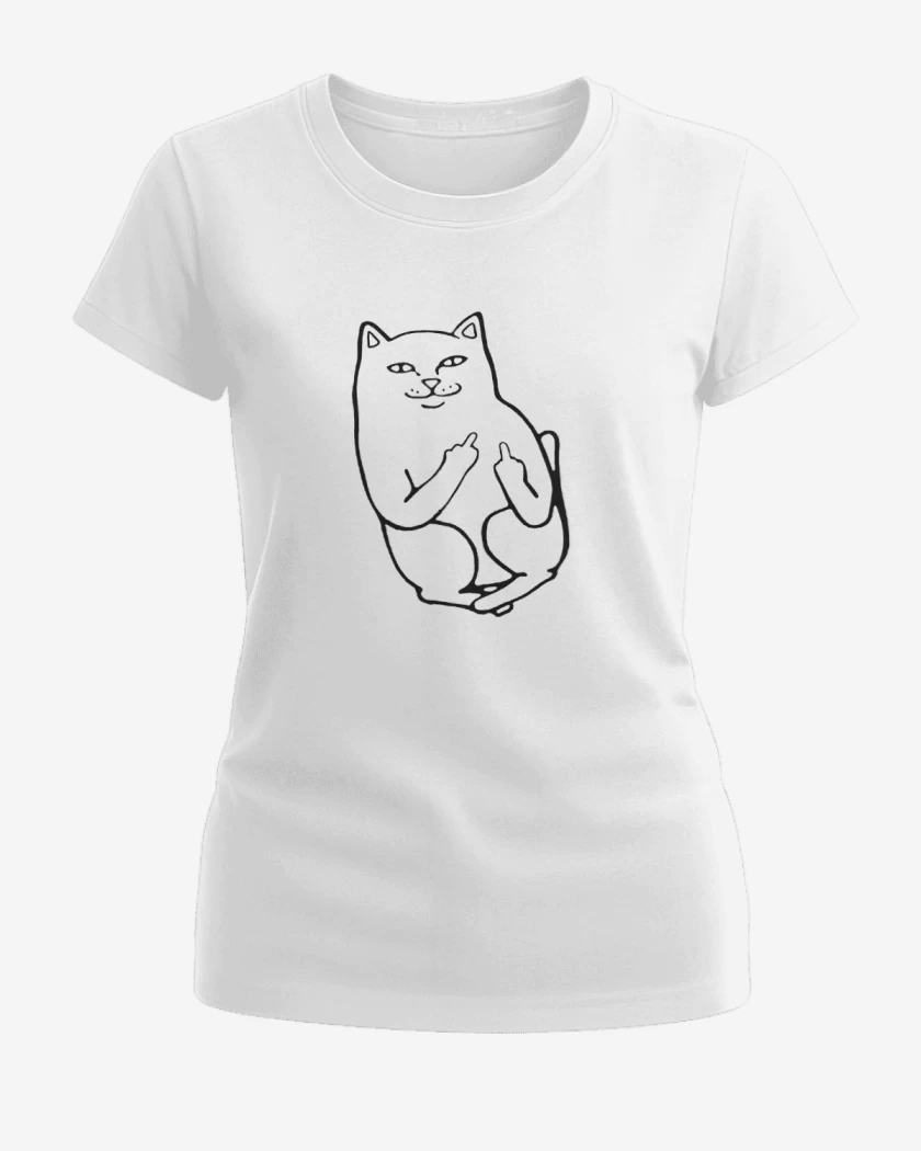 Polera de Mujer Blanco de Gatito oyuo