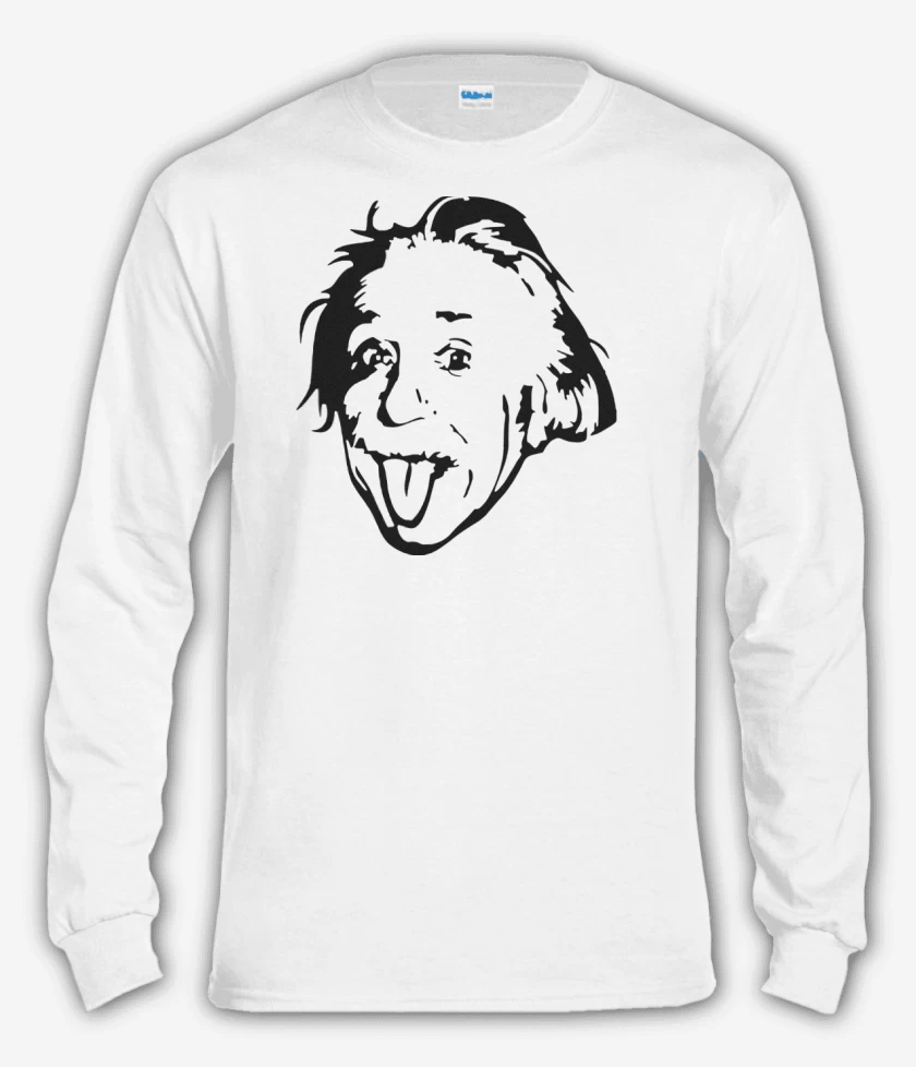 Polera manga larga Blanco de Albert Einstein