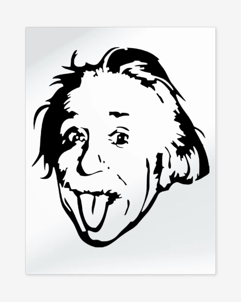 Print metalico Blanco de Albert Einstein