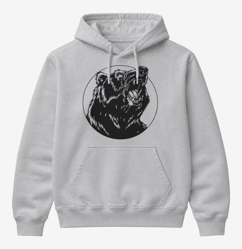 Poleron Canguro básico Gris Melange de Oso