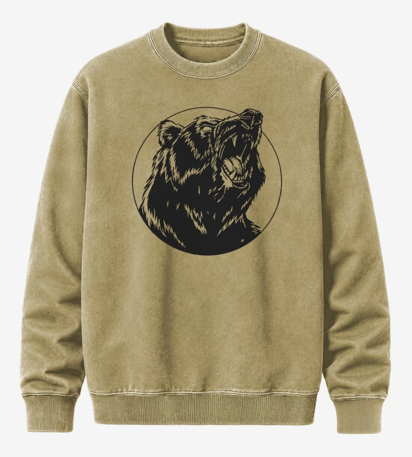 Poleron Polo Acid Wash Beige de Oso