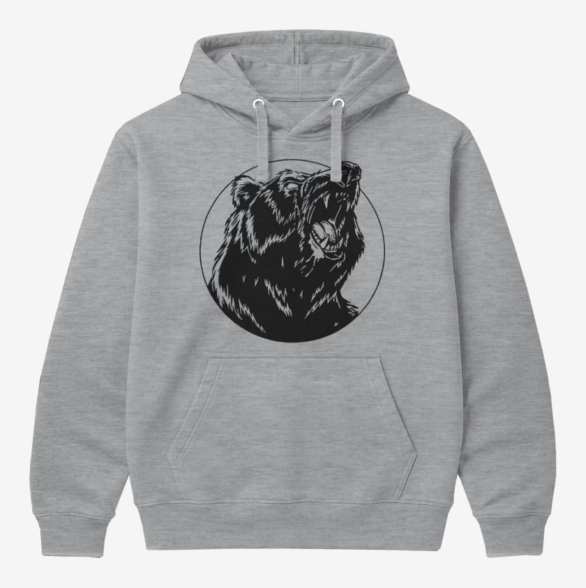 Polerón Canguro Gris Melange de Oso