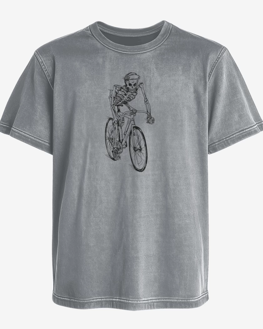 Polera desgastada Gris Melange de Skull cleta