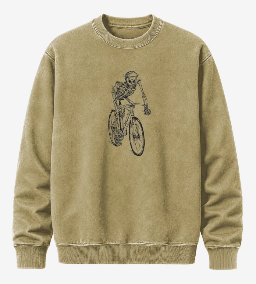 Poleron Polo Acid Wash Beige de Skull cleta