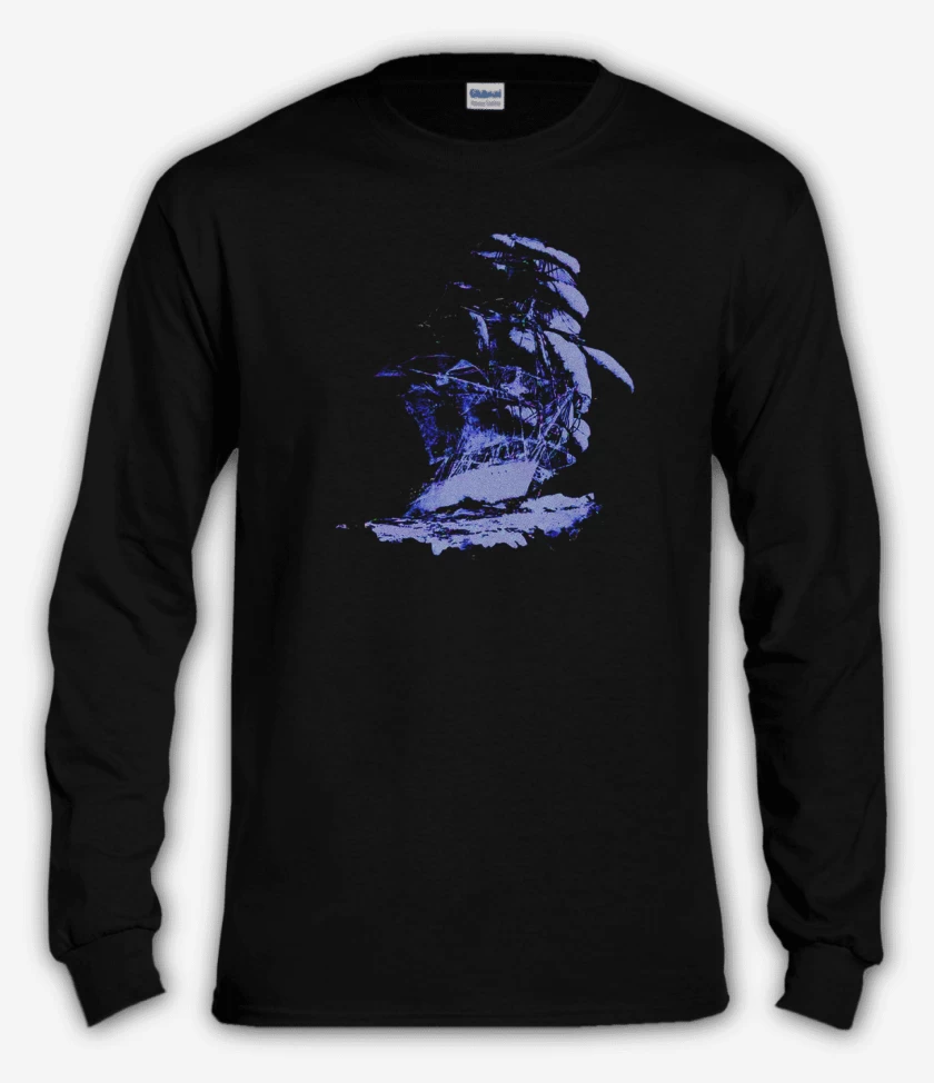 Polera manga larga Negro de Barco