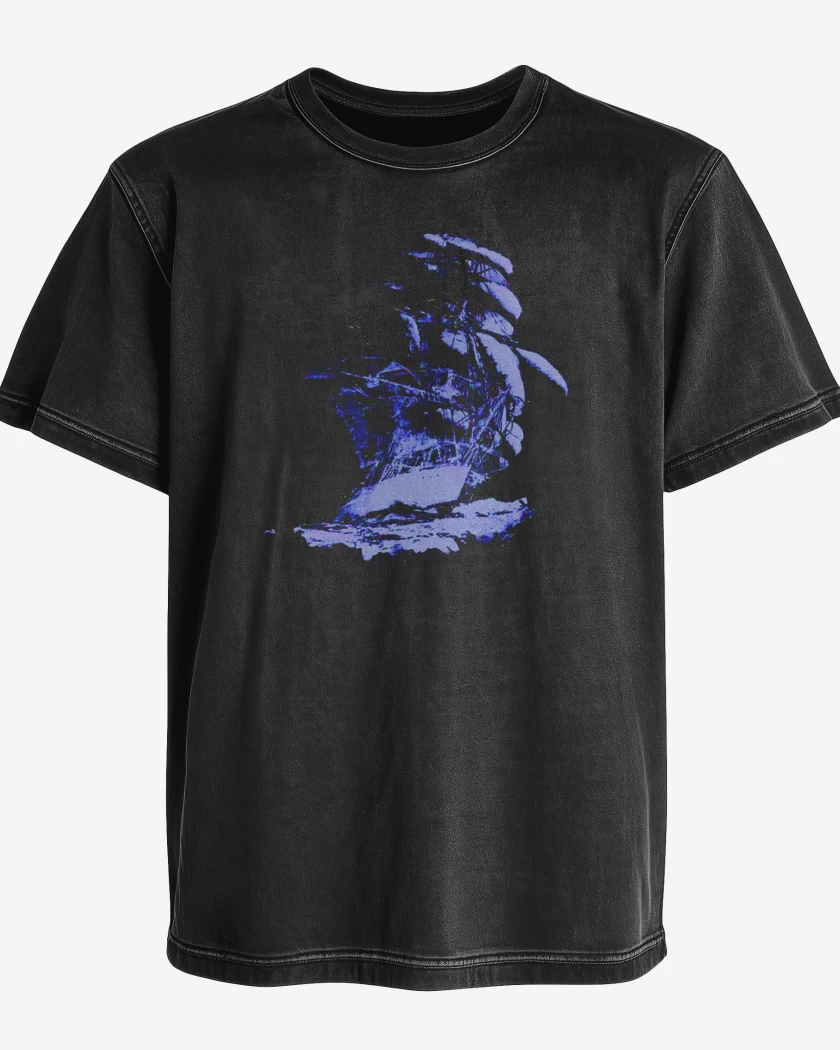 Polera desgastada Negro de Barco