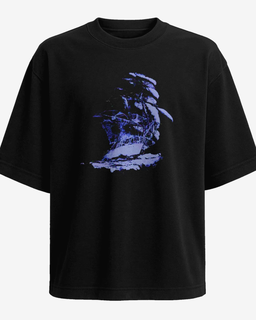Polera Oversize Negro de Barco