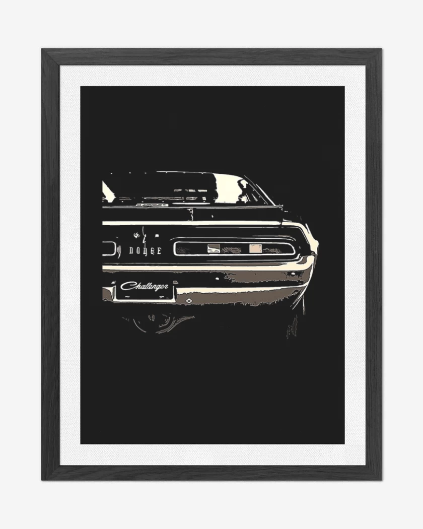 Cuadro decorativo Negro de Dodge Challenger