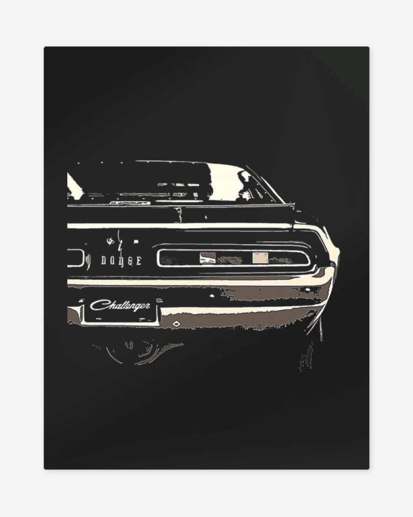 Print metalico Negro de Dodge Challenger