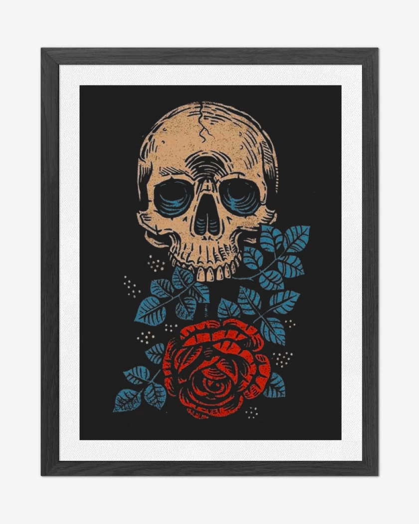 Cuadro decorativo Negro de Skull and roses