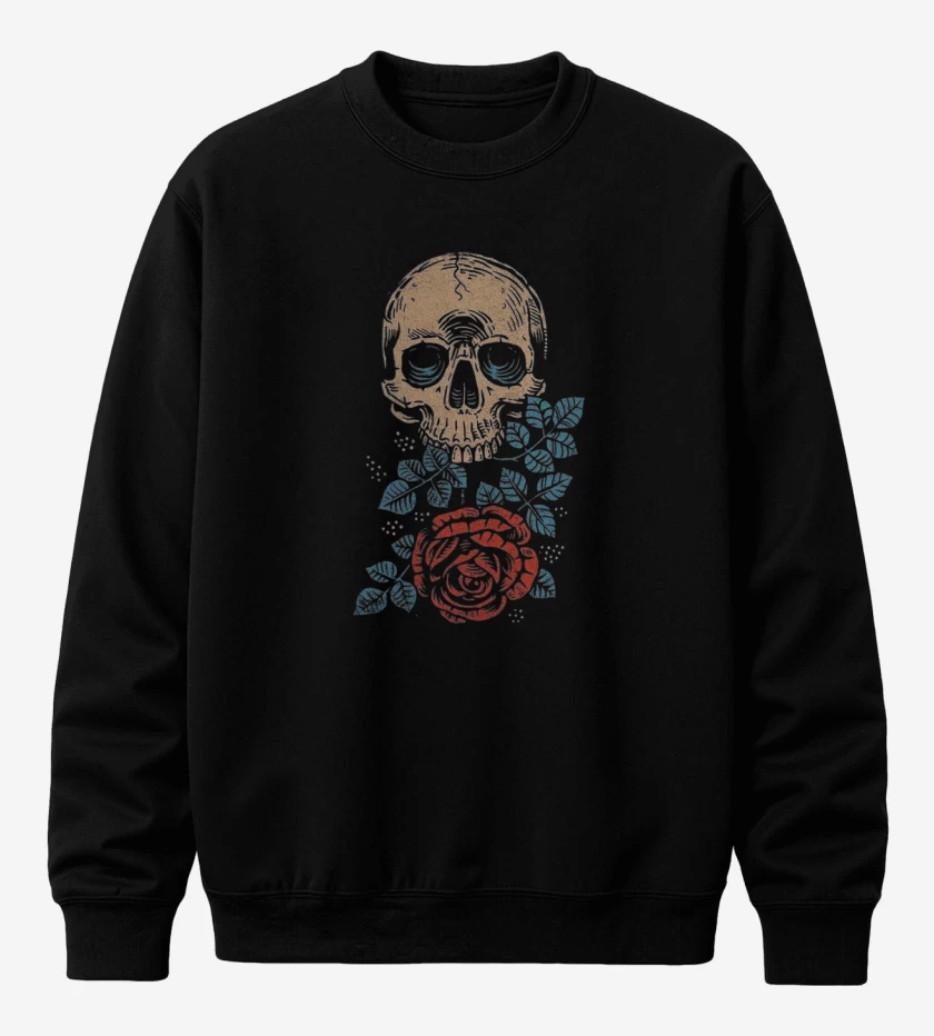 Poleron polo Negro de Skull and roses