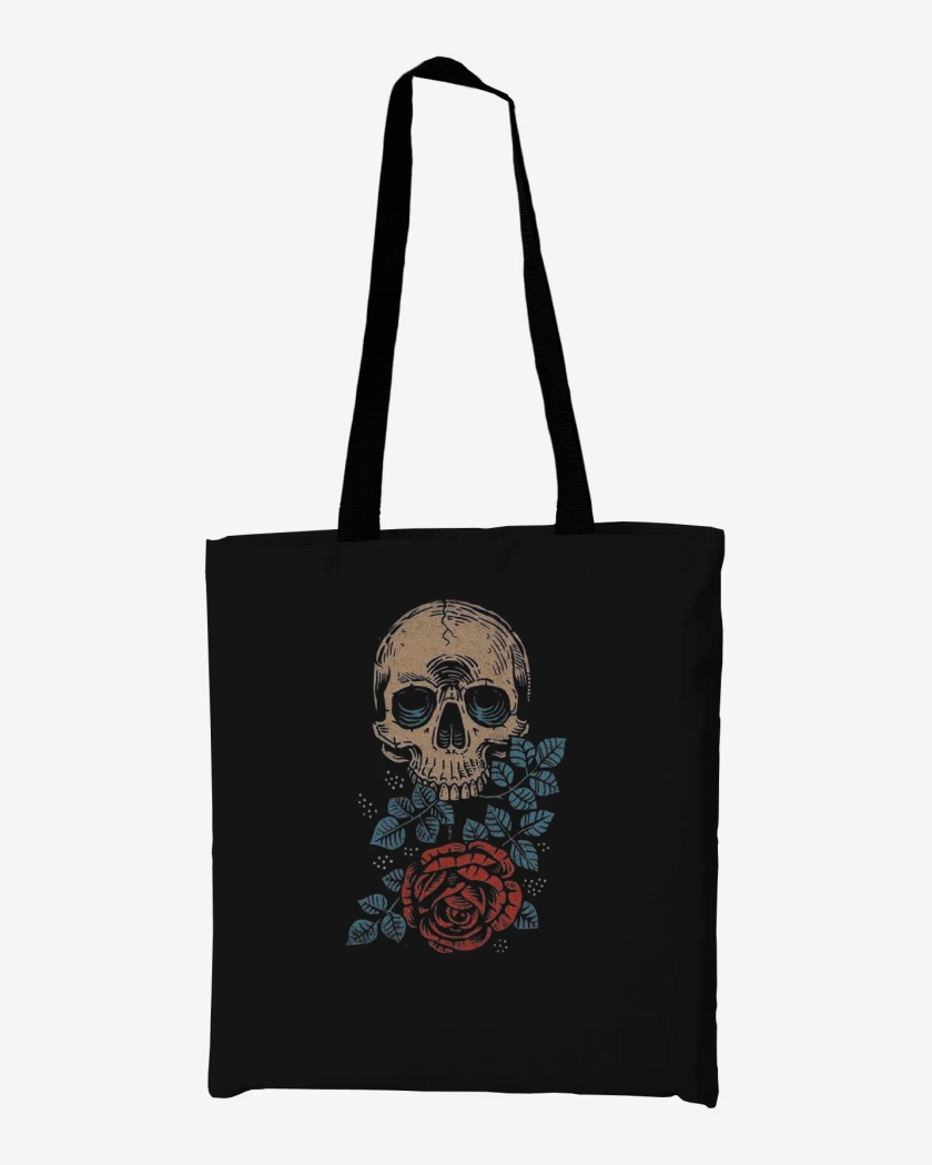 Totebag Skull and roses