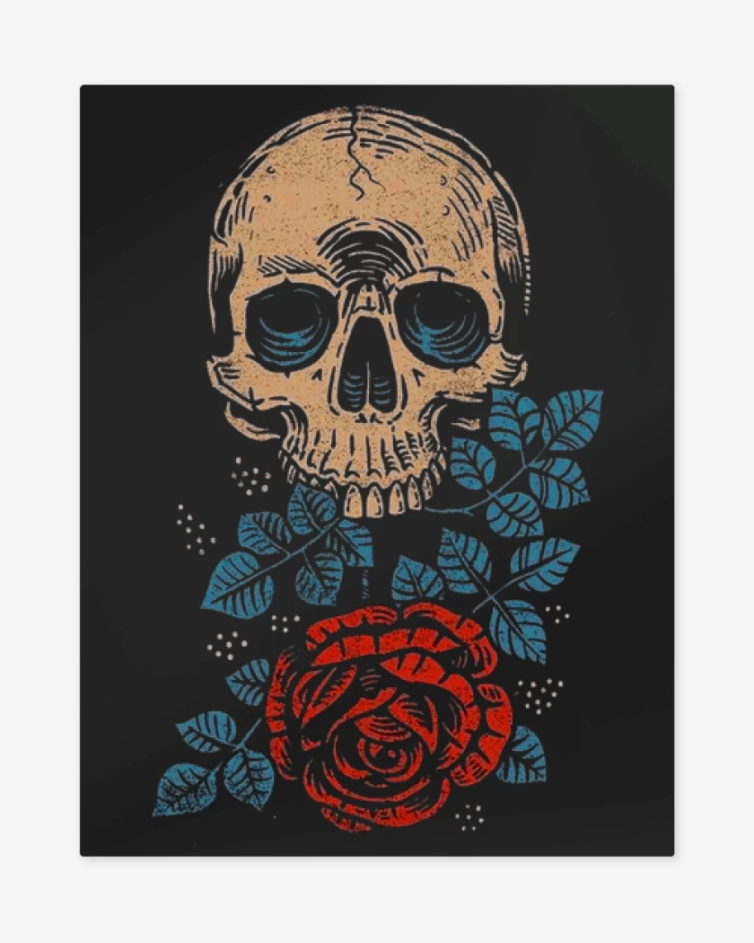 Print metalico Negro de Skull and roses