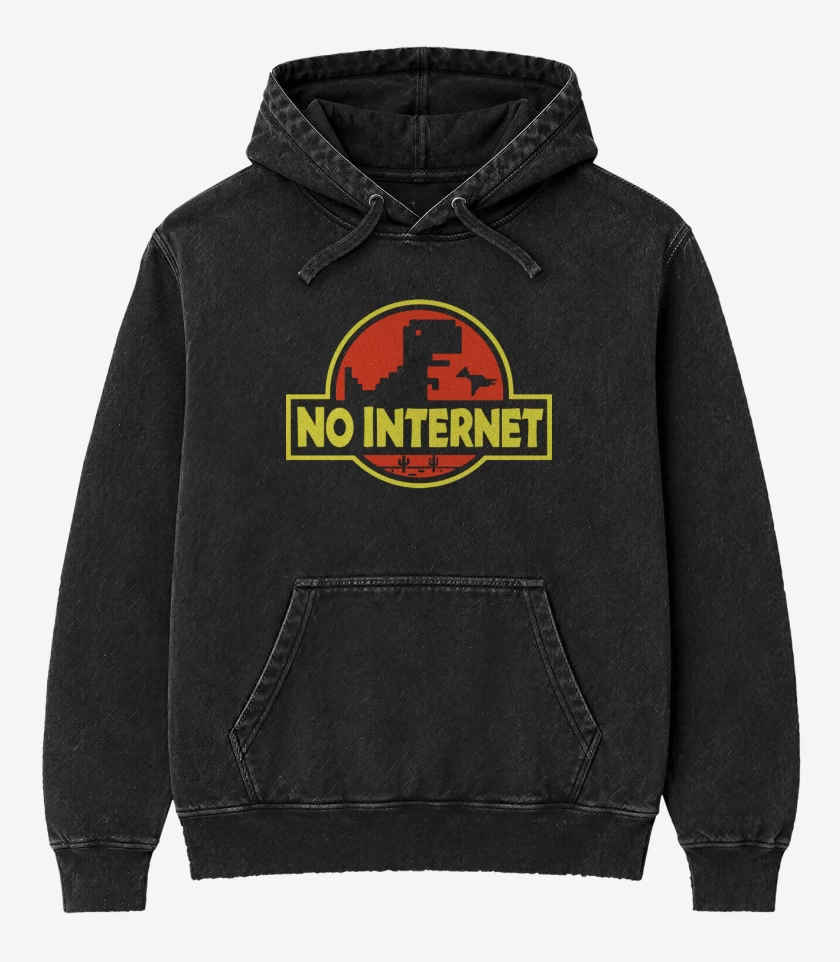 Poleron Canguro Acid Wash Negro de No internet