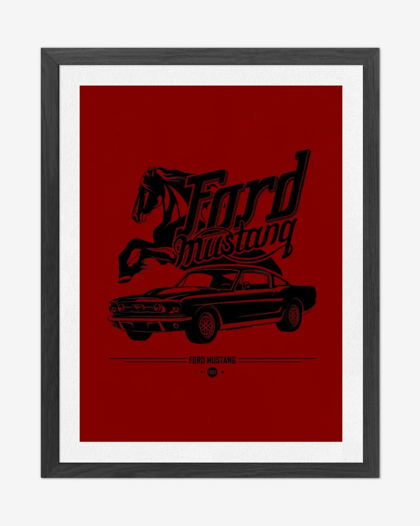 Cuadro decorativo Rojo de Ford Mustang