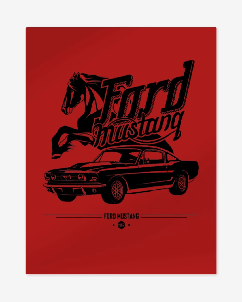 Print metalico Rojo de Ford Mustang