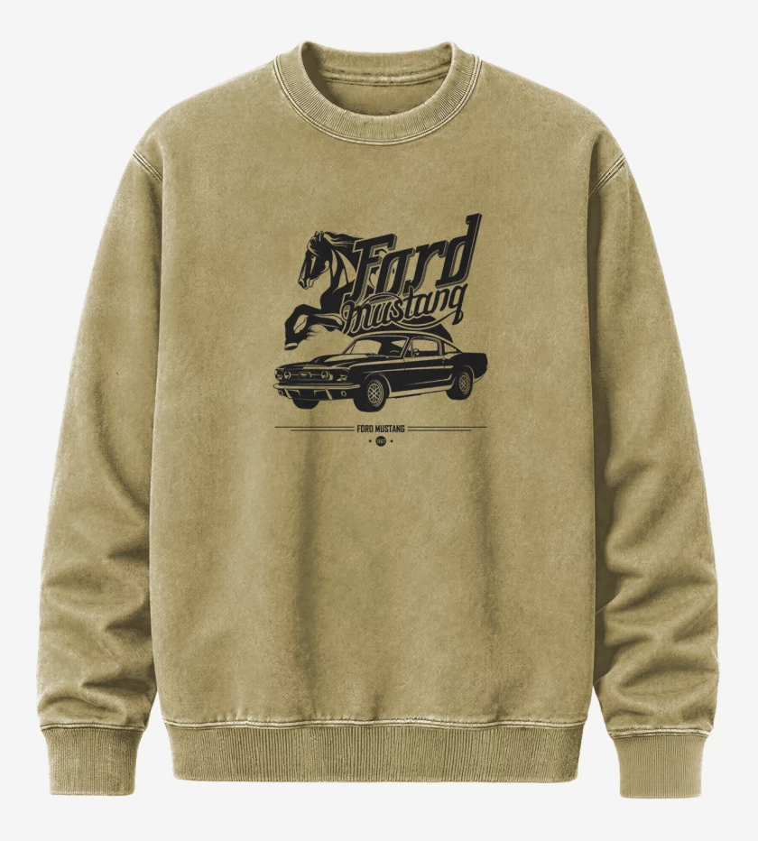 Poleron Polo Acid Wash Beige de Ford Mustang
