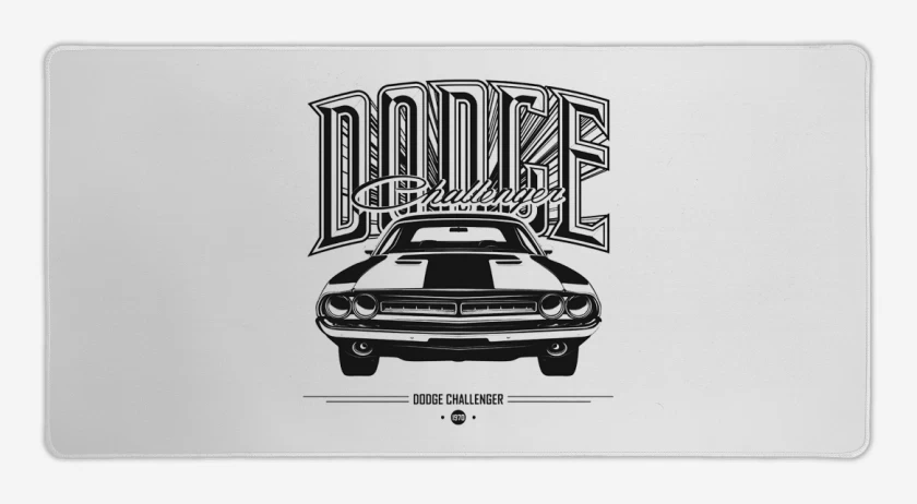Mouse pad Gamer Blanco de Dodge Challenger 2