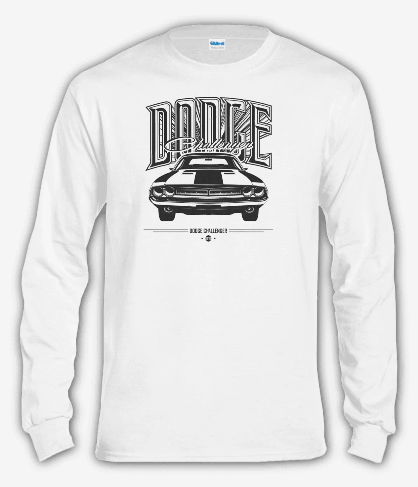 Polera manga larga Blanco de Dodge Challenger 2