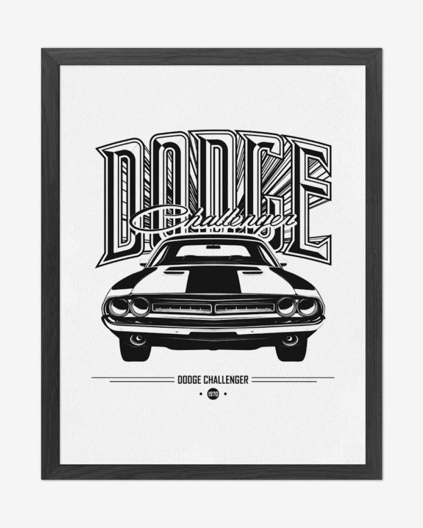 Cuadro decorativo Blanco de Dodge Challenger 2