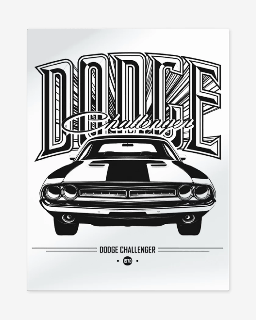 Print metalico Blanco de Dodge Challenger 2