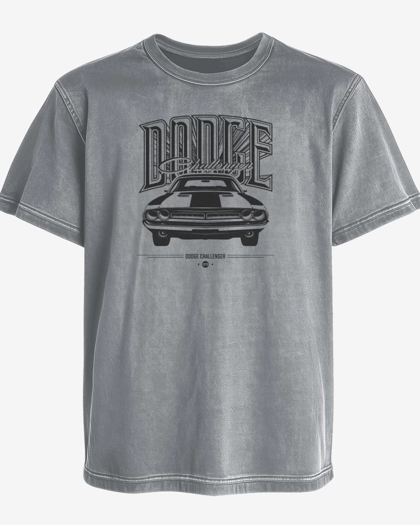 Polera desgastada Gris Melange de Dodge Challenger 2