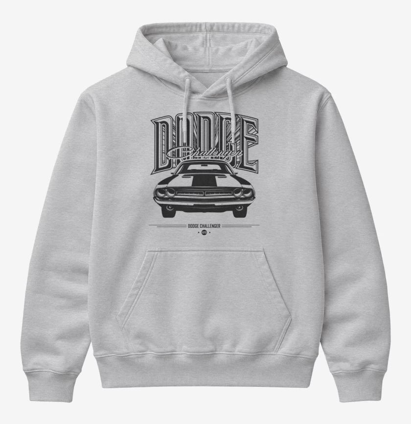 Poleron Canguro básico Gris Melange de Dodge Challenger 2