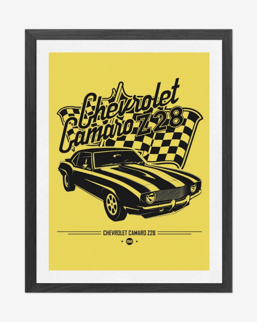 Cuadro decorativo Amarillo de Chevrolet Camaro