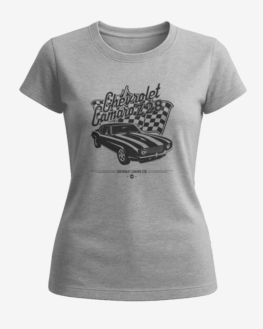 Polera de Mujer Gris Melange de Chevrolet Camaro