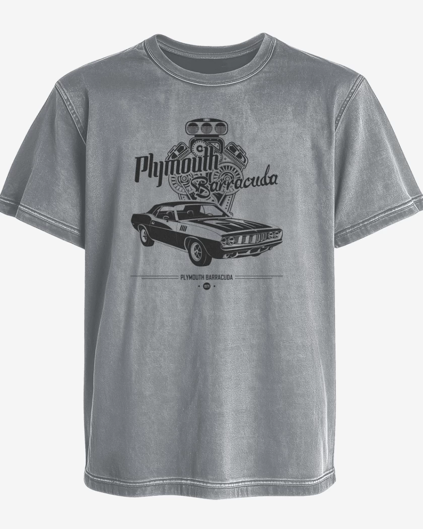 Polera desgastada Plymouth Barracuda
