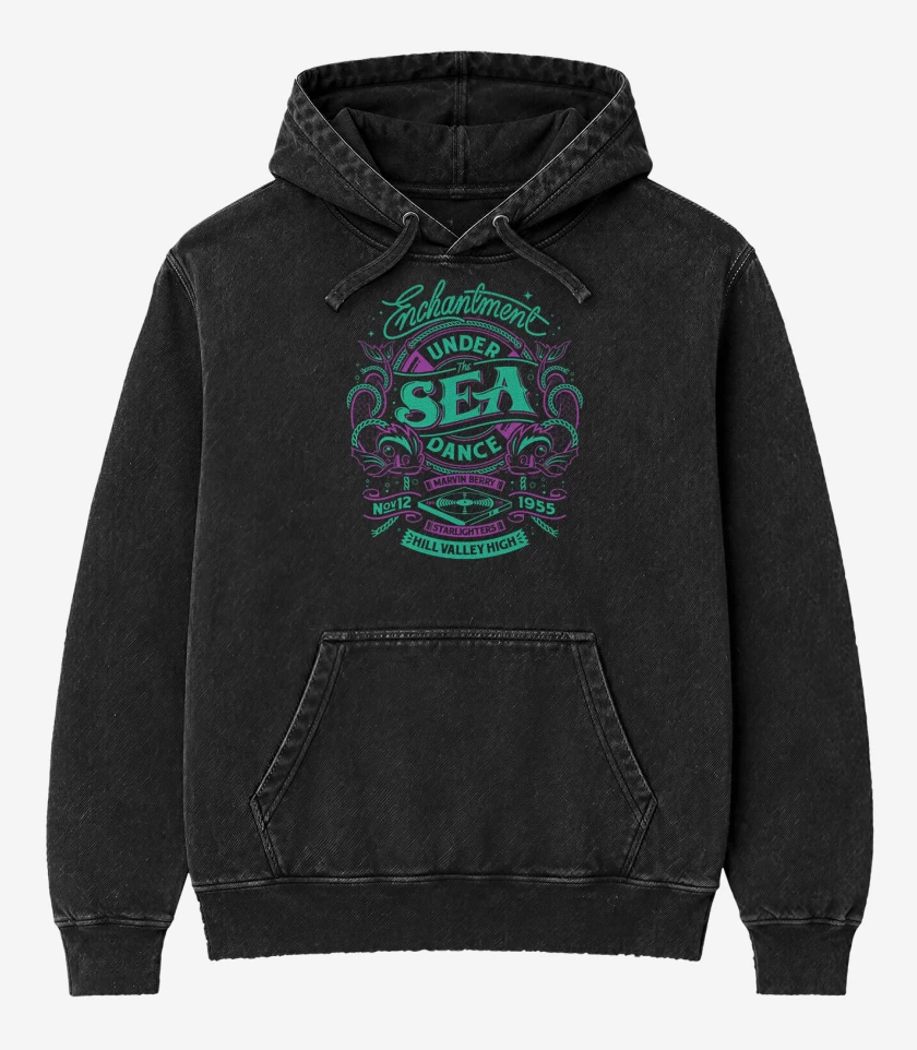 Poleron Canguro Acid Wash Negro de under the sea dance