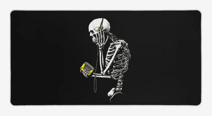 Mouse pad Gamer Negro de Skull walkman