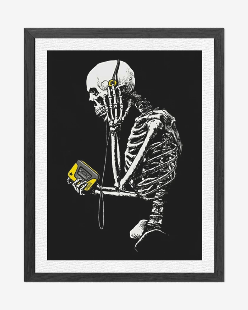 Cuadro decorativo Negro de Skull walkman