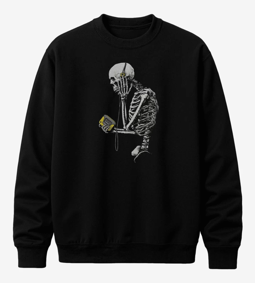 Poleron polo Negro de Skull walkman