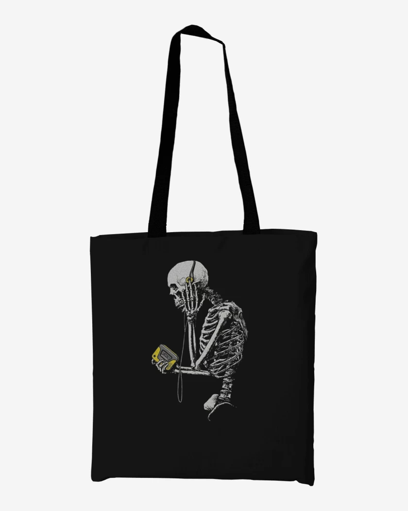 Totebag Negro de Skull walkman