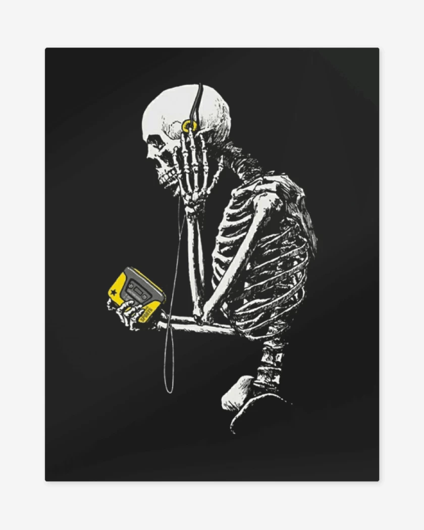 Print metalico Negro de Skull walkman