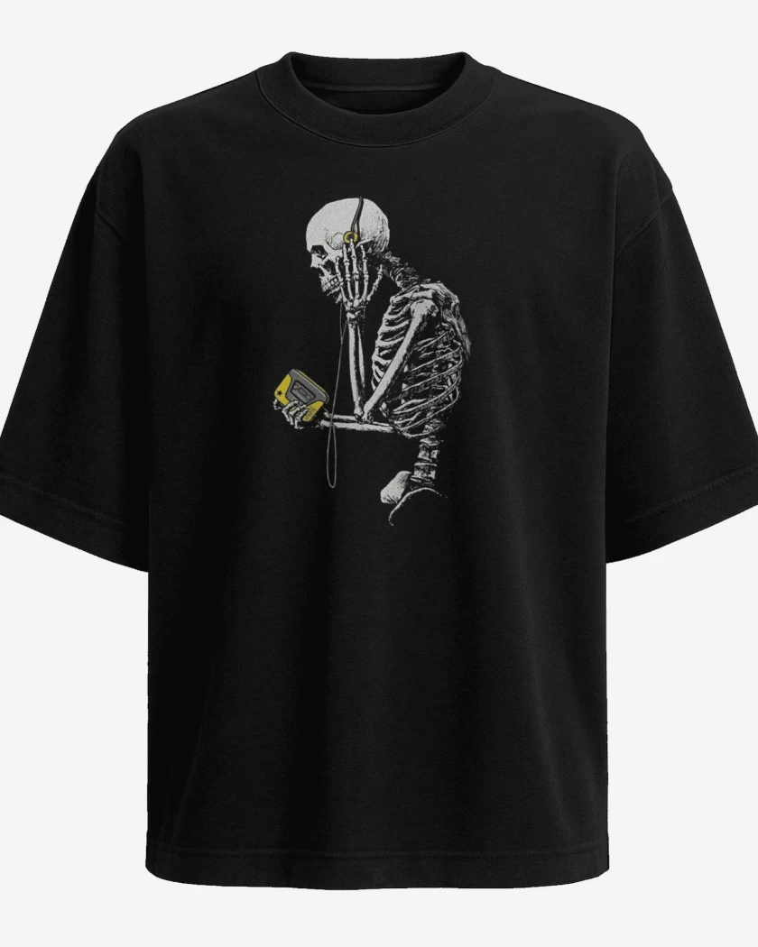 Polera Oversize Negro de Skull walkman
