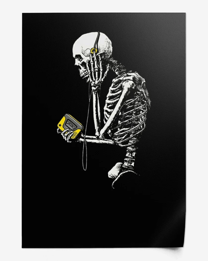 Print Negro de Skull walkman