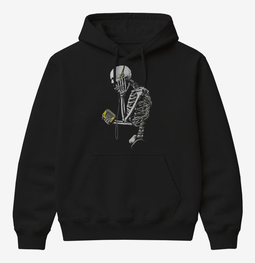 Poleron Canguro básico Negro de Skull walkman