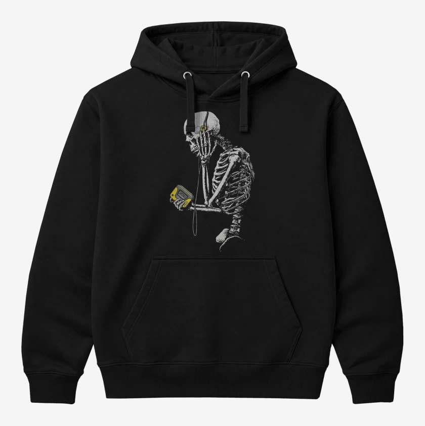 Polerón Canguro Negro de Skull walkman