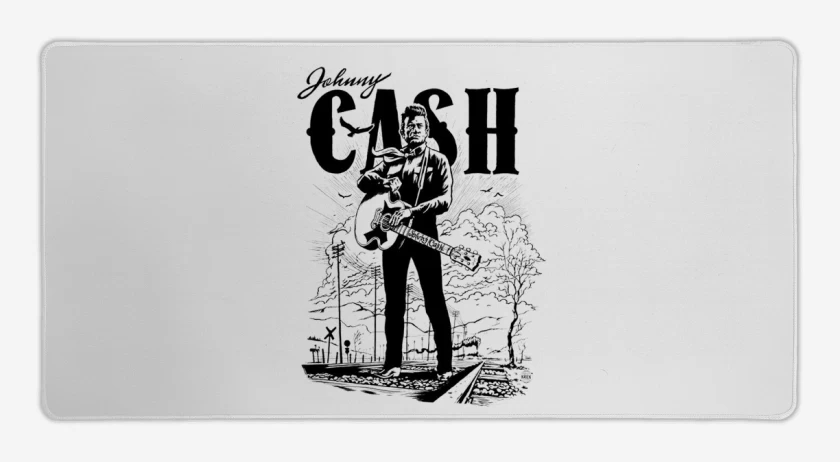 Mouse pad Gamer Blanco de Johnny cash