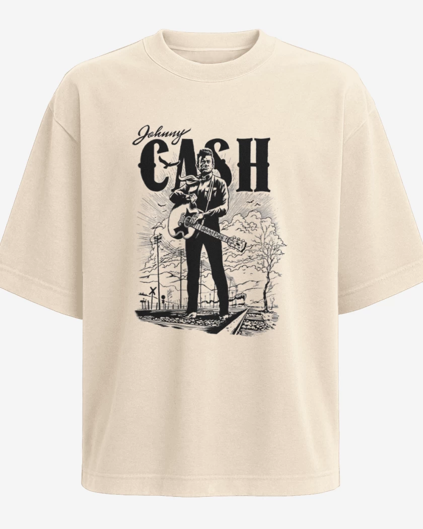Polera Oversize Beige de Johnny cash