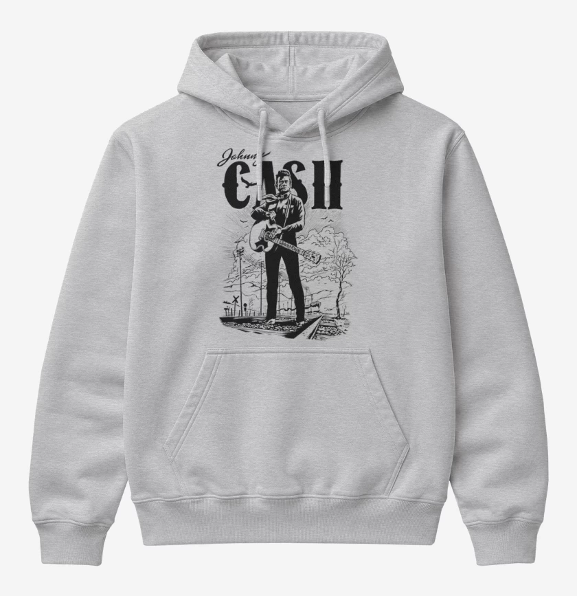 Poleron Canguro básico Gris Melange de Johnny cash