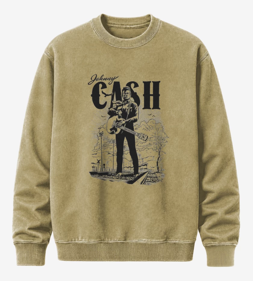 Poleron Polo Acid Wash Beige de Johnny cash